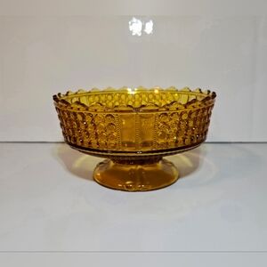 Antique Amber 3-Panel Glass Bowl 1885 Richards & Hartley Co. EAPC Glassware